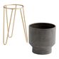 Tapered Black Metal Planter With Gold Hairpin Stand image number 1