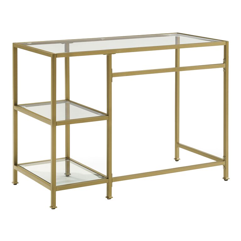 Milayan Metal and Glass Desk with Shelves image number 5