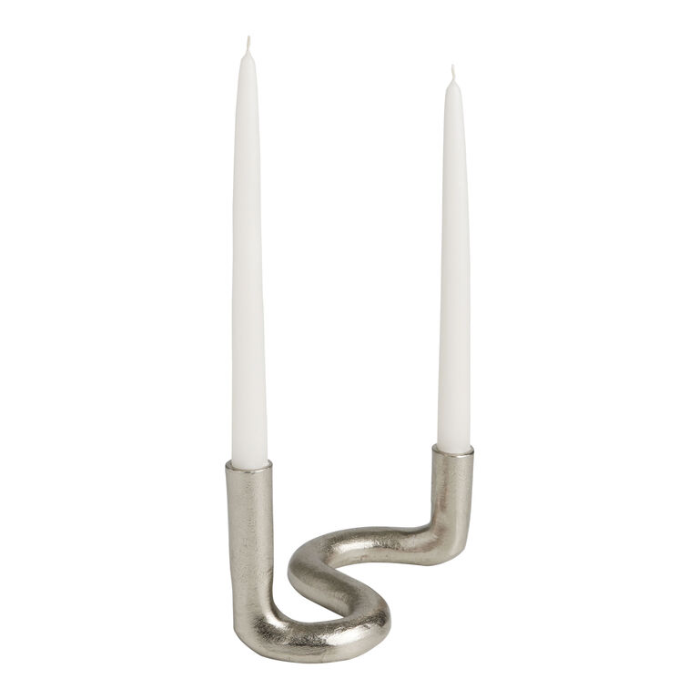 Silver Tube Taper Candle Holder image number 1