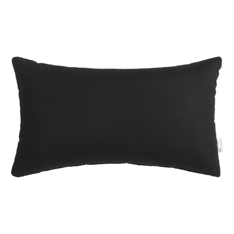 Sunbrella Black Canvas Outdoor Lumbar Pillow image number 1
