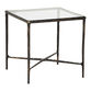 Kerwin Square Bronze Metal And Glass Side Table image number 0