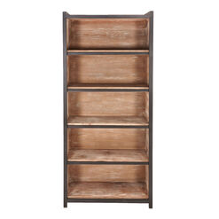 Cavell Tall Reclaimed Pine and Metal Adjustable Bookshelf