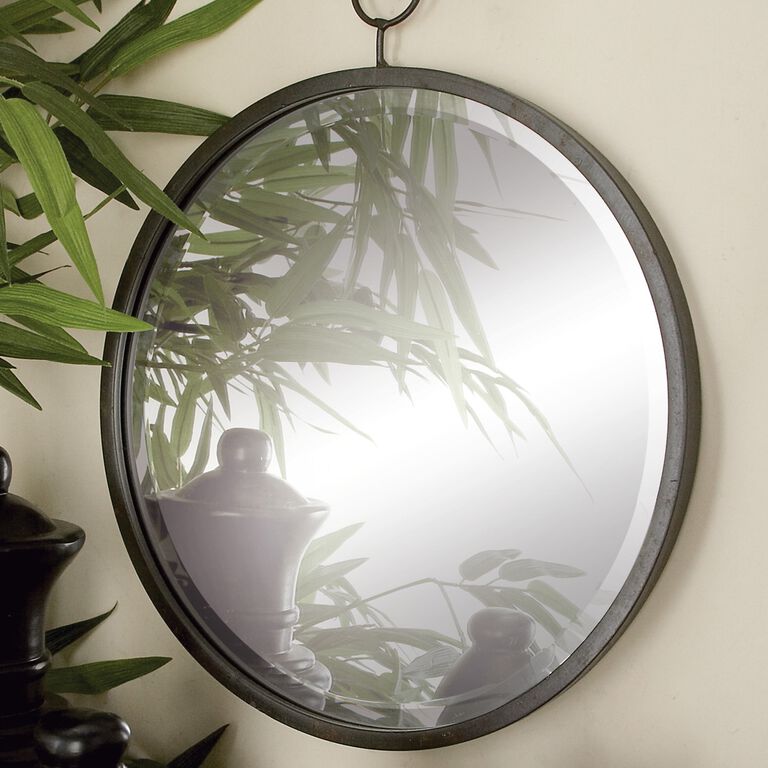 Round Metal Wall Mirrors With Jute Hangers 3 Piece image number 2