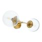 Olivia Brass And Clear Glass Globe 2 Light Wall Sconce image number 1