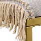Gray Wool and Brass Upholstered Bench with Tassels image number 2
