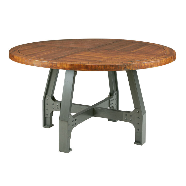 Jenn Round Acacia Wood Adjustable Height Dining Table image number 1