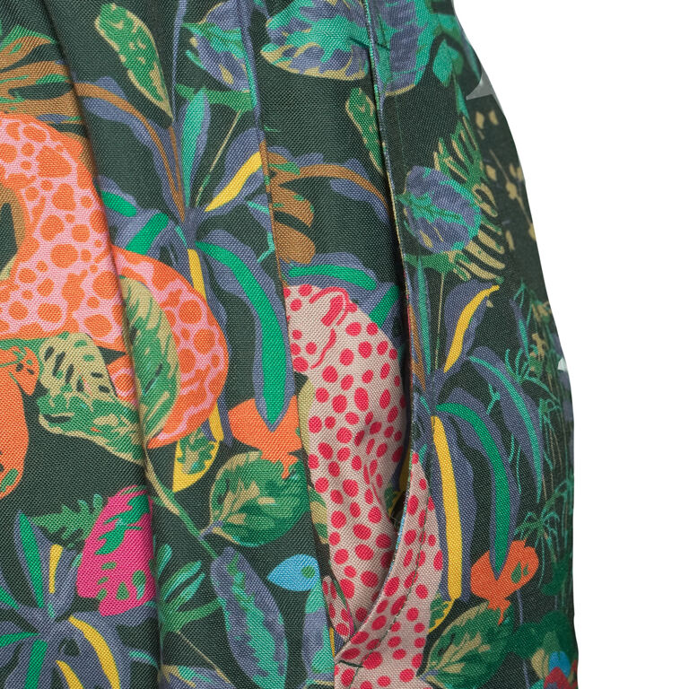 Multicolor Satin Tropical Jungle Leopard Pajama Pants image number 2