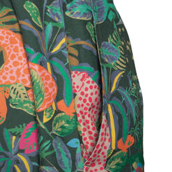 Multicolor Satin Tropical Jungle Leopard Pajama Pants