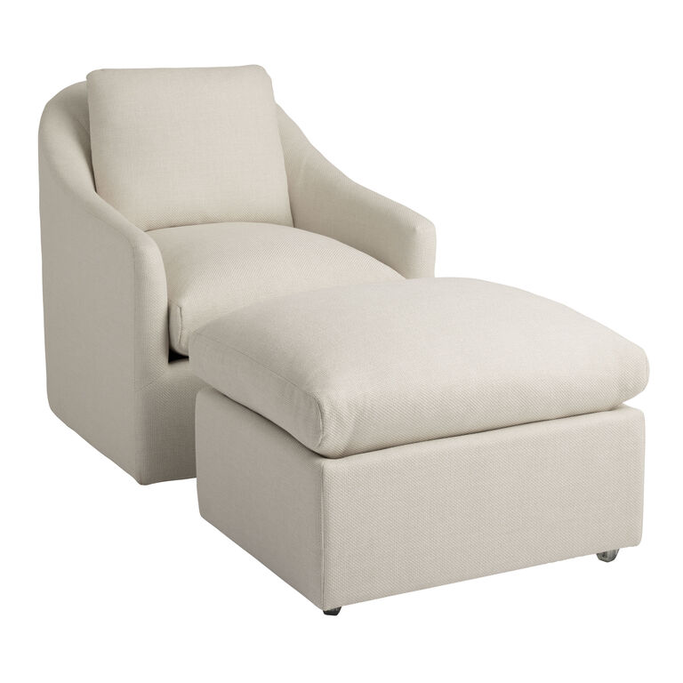 Delfina Slope Arm Upholstered Swivel Chair image number 5