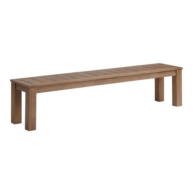 Corsica Light Brown Slatted Eucalyptus Outdoor Dining Bench image number 1
