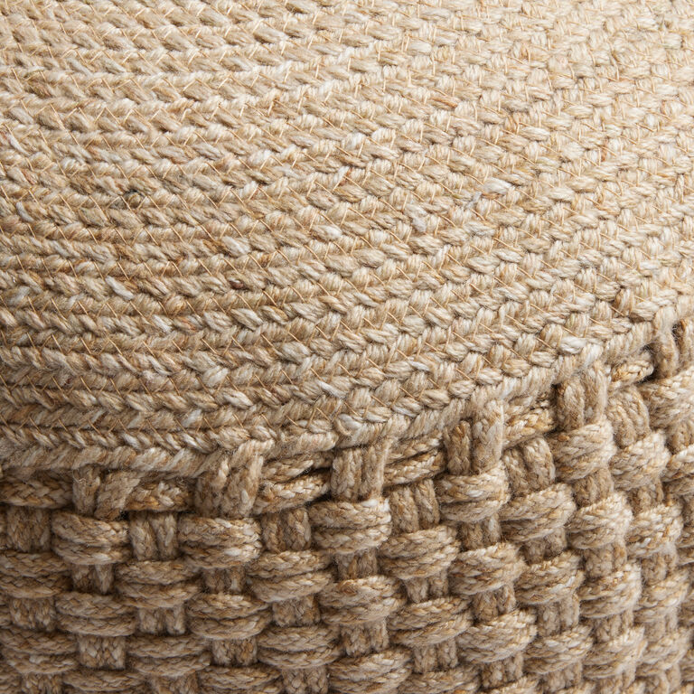 Round Braided Indoor Outdoor Pouf image number 4