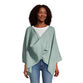 Sage Green Recycled Yarn Twisted Poncho Sweater image number 0
