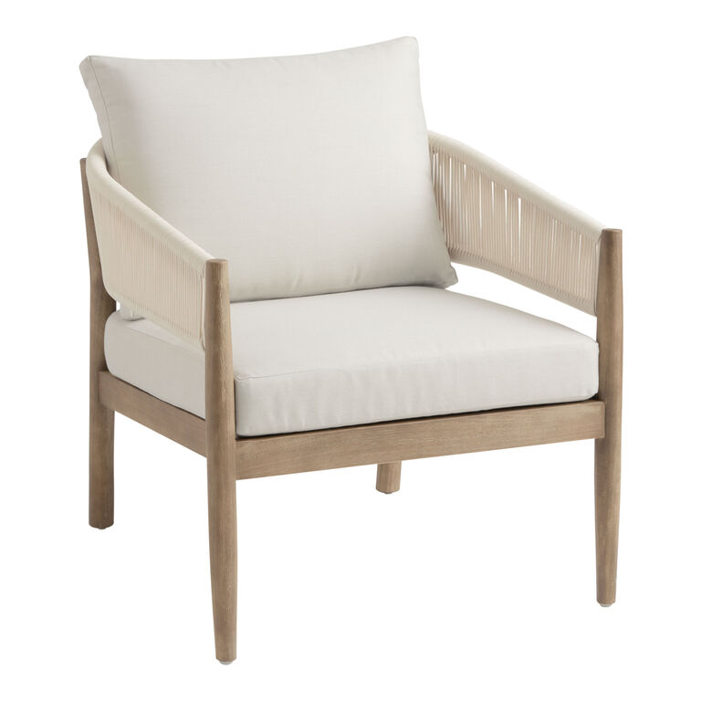 Cabrillo Acacia Wood and Rope Outdoor Armchair image number 1