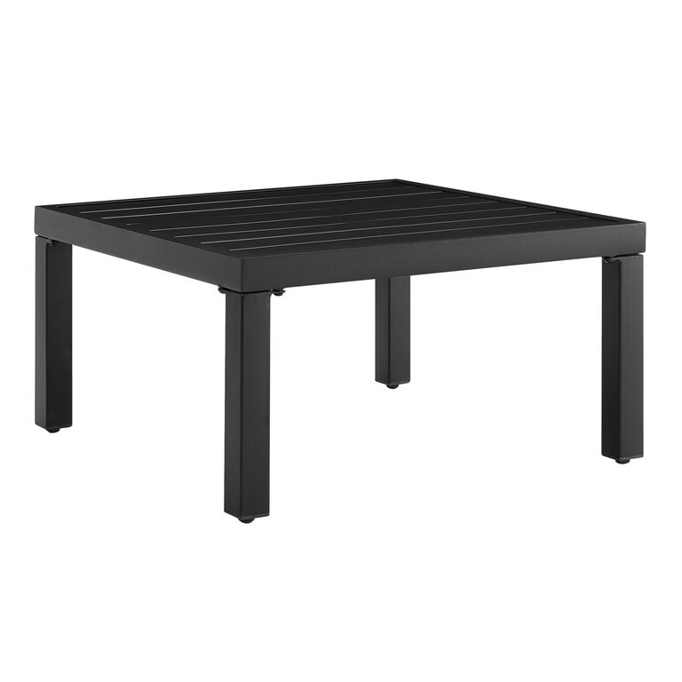 Piermont Square Matte Black Metal Outdoor End Table image number 1