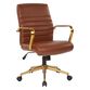 Armstrong Faux Leather and Gold Upholstered Office Chair image number 0