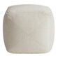 Square Ivory Plush Textured Pouf image number 2