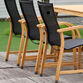 Chiara Mesh and Wood Outdoor Dining Chairs 4 Piece Set image number 3