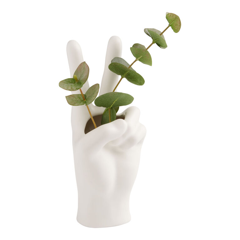 Ceramic Hand Figural Vase image number 2