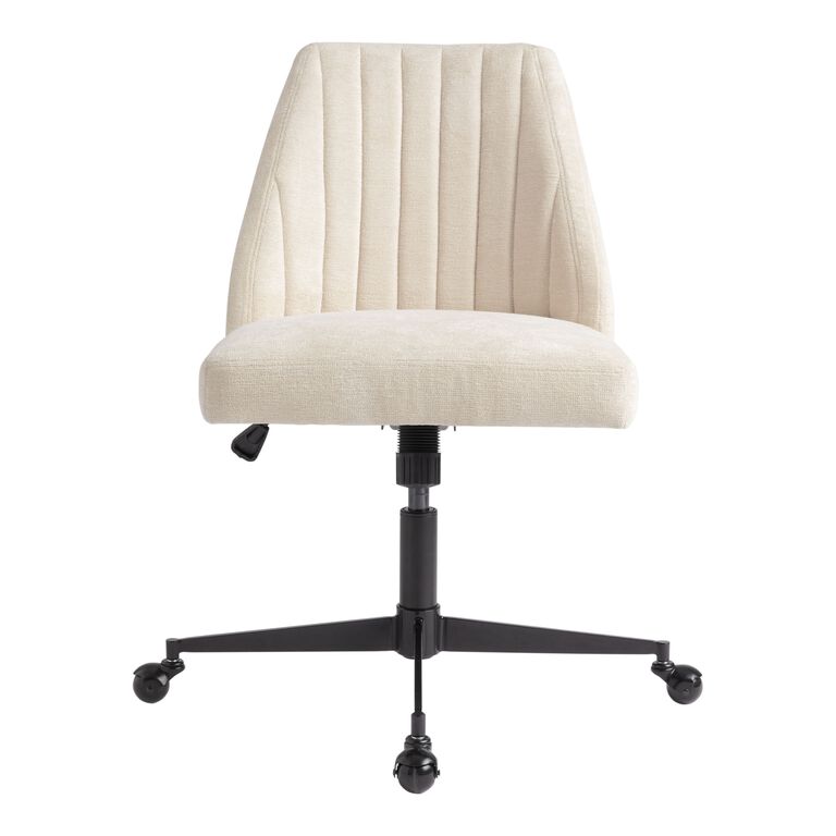 Bijou Cream Channel Back Upholstered Office Chair image number 3