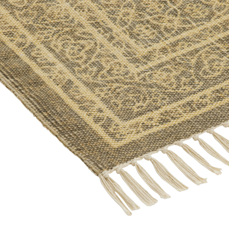 Rhea Gold and Brown Floral Cotton Area Rug image number 3