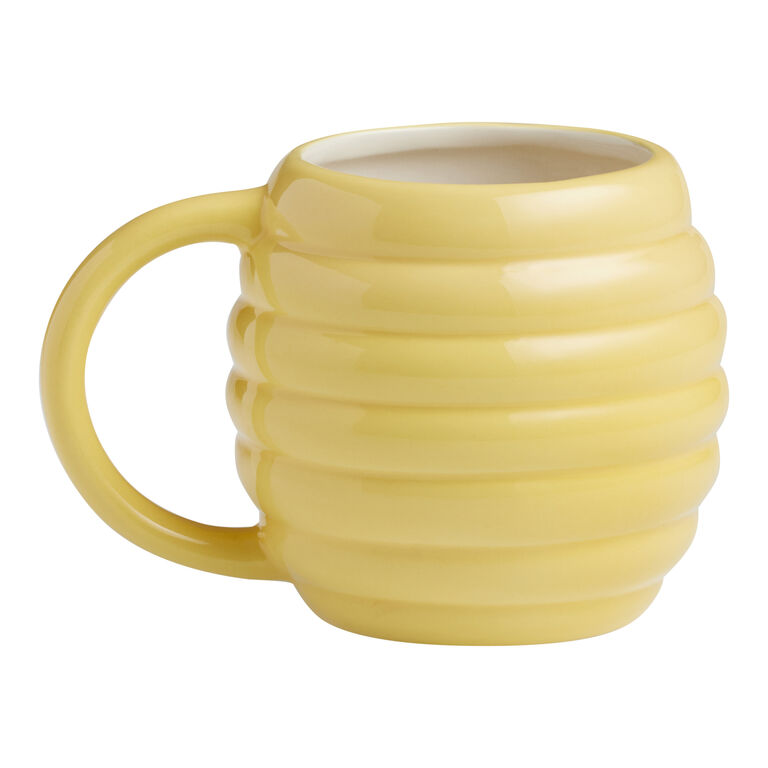 Yellow Beehive Figural Ceramic Mug image number 3