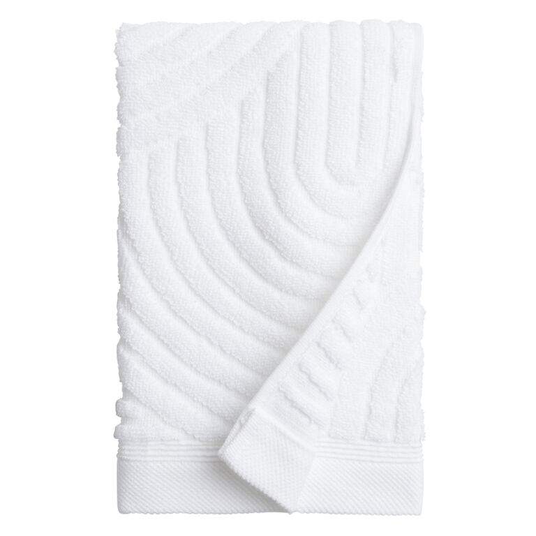White Sculpted Arches Hand Towel image number 1