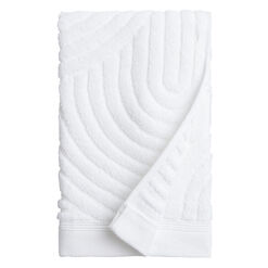 White Sculpted Arches Hand Towel