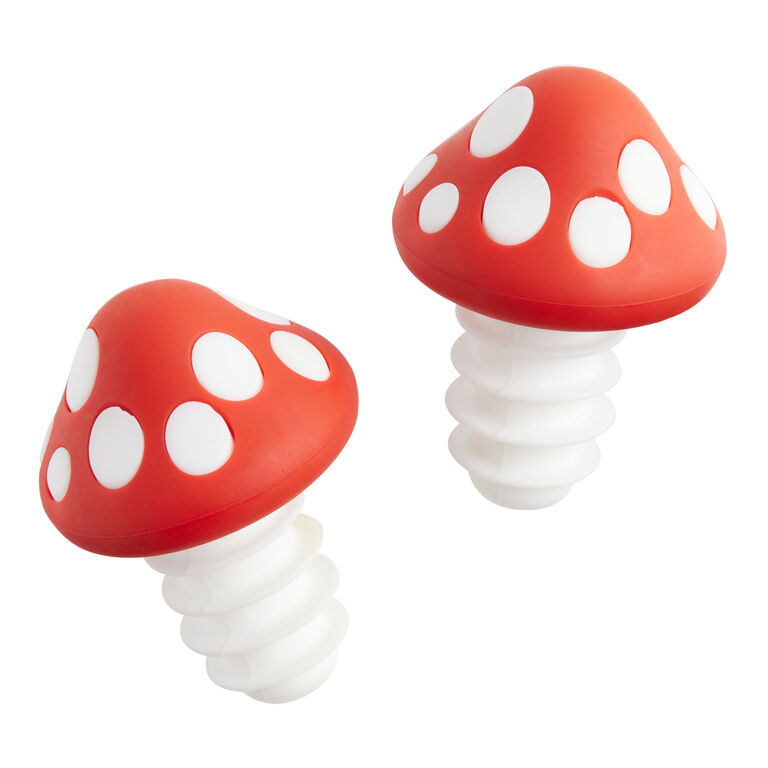 Joie Red And White Mushroom Bottle Stopper 2 Pack image number 2