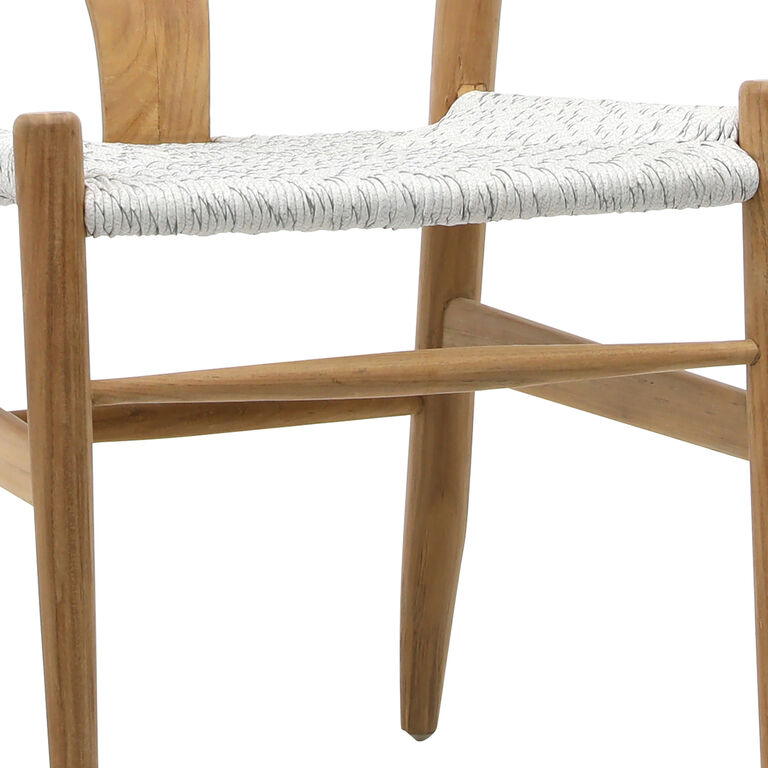 Manzanilla Two Tone Teak Mid Century Outdoor Dining Chair image number 6