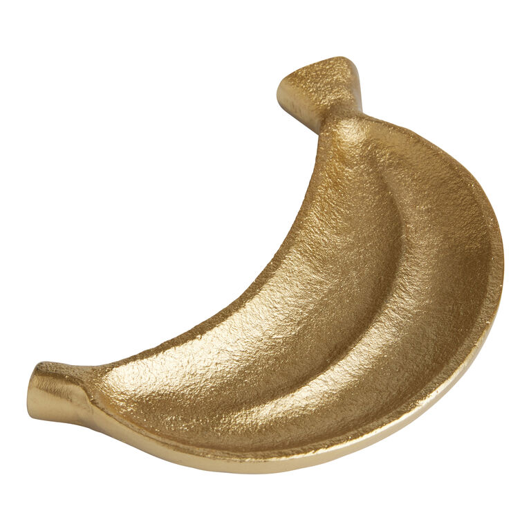 Gold Metal Banana Trinket Dish image number 1