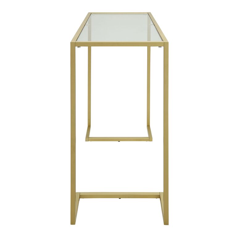 Gold Glass Top Console Table image number 3