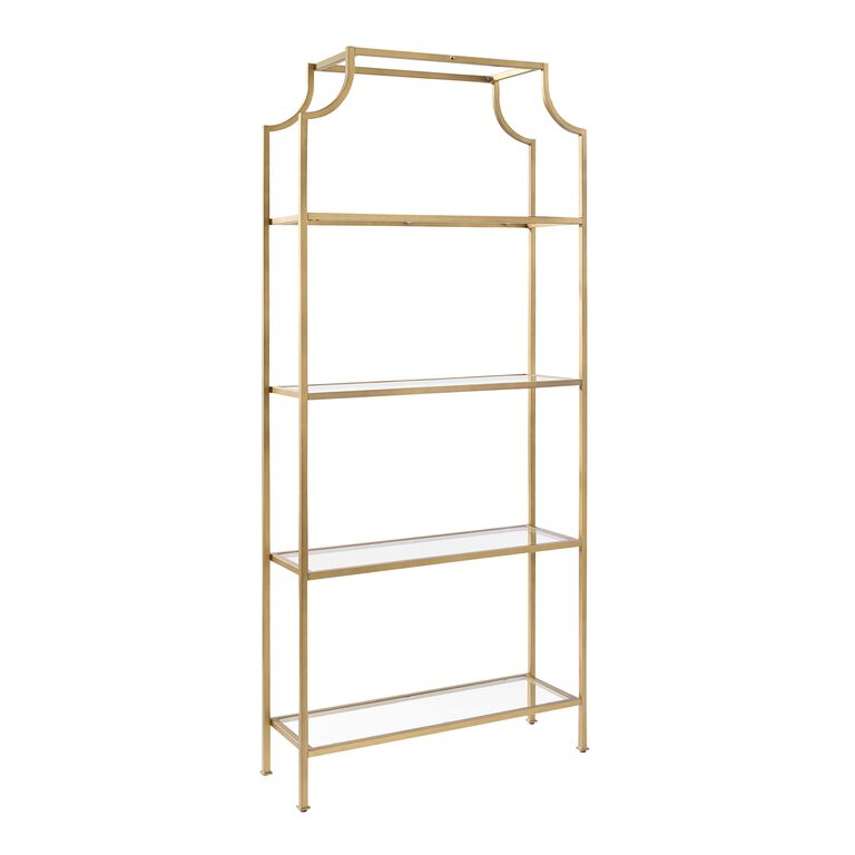 Milayan Tall Metal and Glass Shelf image number 1