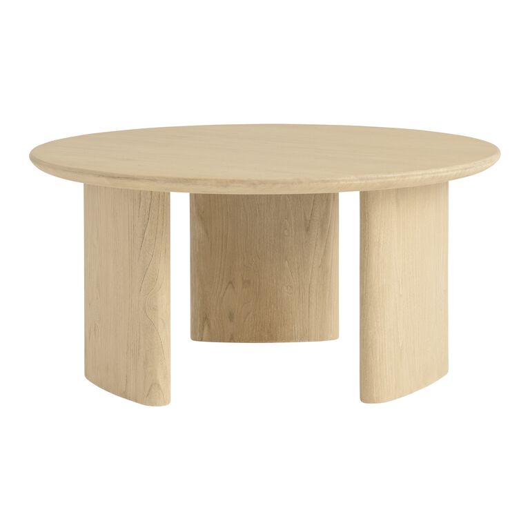 Zeke Round Brushed Wood Coffee Table image number 3