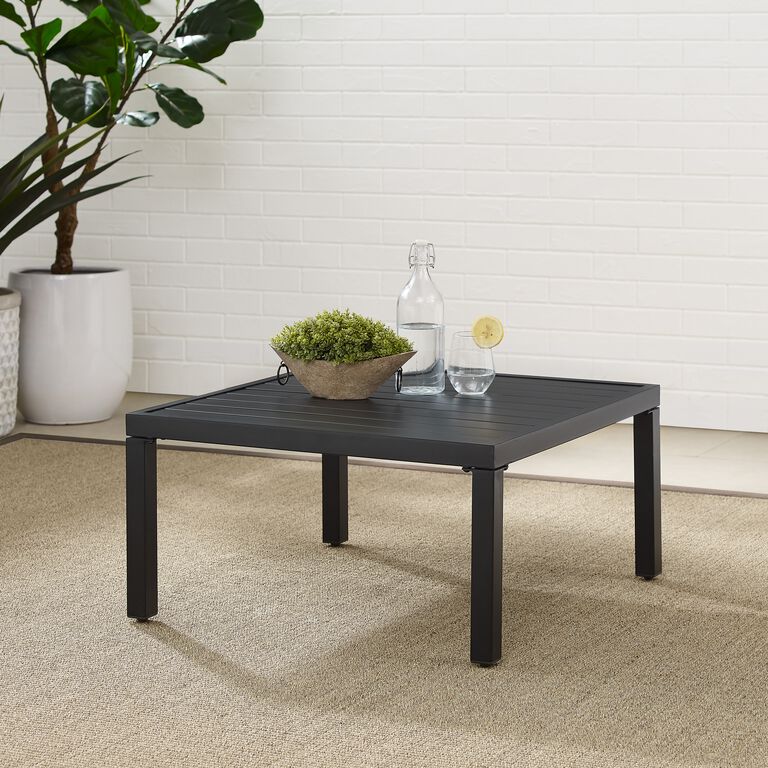 Piermont Square Matte Black Metal Outdoor Coffee Table image number 2