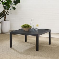 Piermont Square Matte Black Metal Outdoor Coffee Table