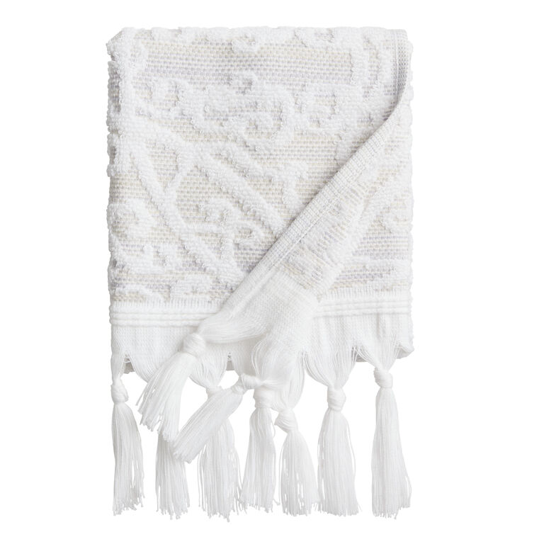 Serena Taupe Sculpted Medallion Towel Collection image number 3