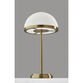 Milford Frosted Glass Dome and Antique Brass LED Table Lamp image number 2