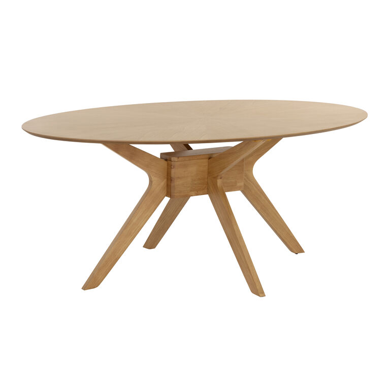 Akira Oval Wood Starburst Dining Table image number 1