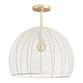 White Paper Rope Dome Semi Flush Mount Ceiling Light image number 0