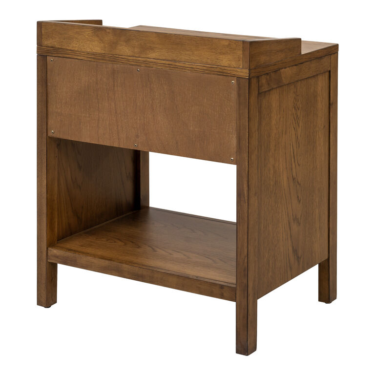 Dusk Grooved Wood Slat Nightstand with Drawer image number 5