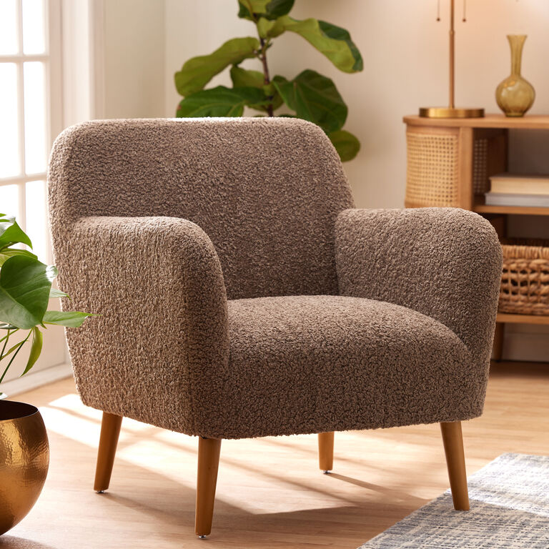Freja Faux Sherpa Upholstered Armchair image number 2