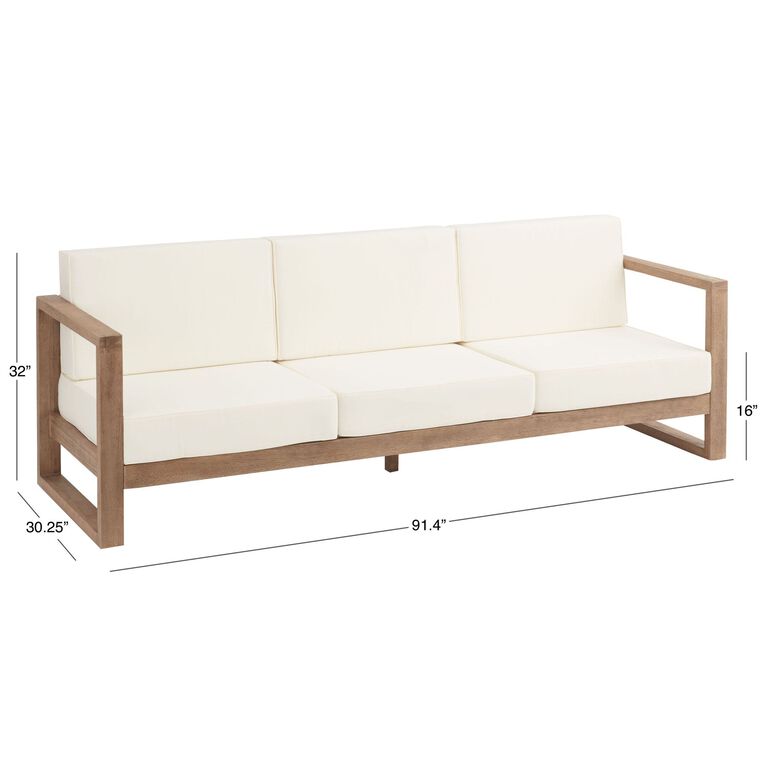 Segovia Light Brown Eucalyptus Outdoor Couch image number 6