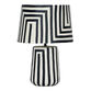 Parry Black and White Maze Stripe Table Lamp image number 0