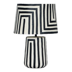 Parry Black and White Maze Stripe Table Lamp