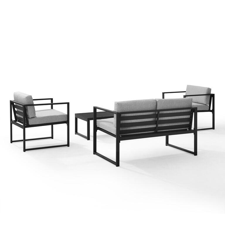 Echo Black Aluminum Modern 4 Piece Outdoor Furniture Set image number 4
