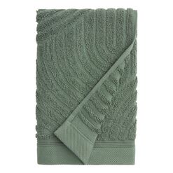 Laurel Wreath Green Sculpted Arches Towel Collection