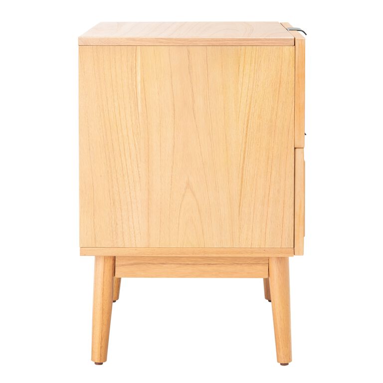 Sadie Natural Rattan And Wood Nightstand With Drawers image number 4