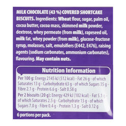 Cadbury Snack Chocolate Covered Shortcake Cookies 6 Pack