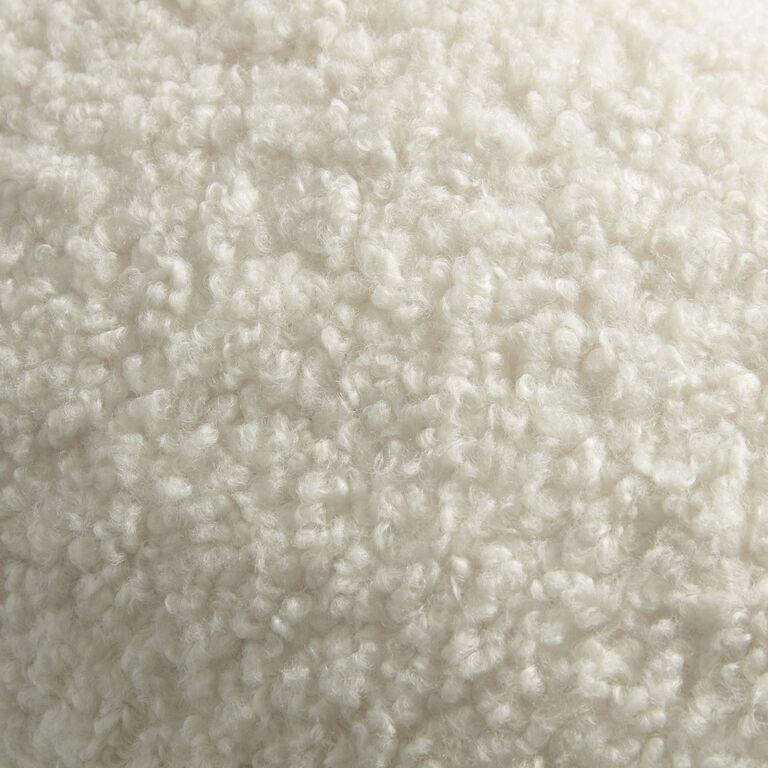Extra Wide Ivory Textured Boucle Lumbar Pillow image number 3